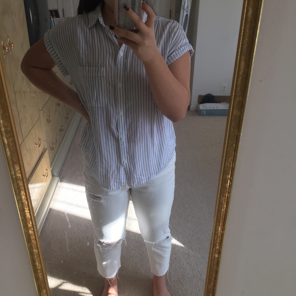 Button Up Striped Top - Picture 3 of 3